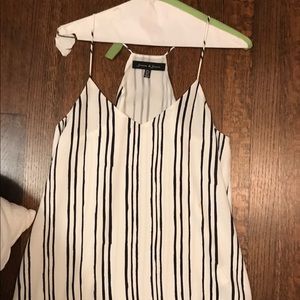 Black / white stripe razor back cami!